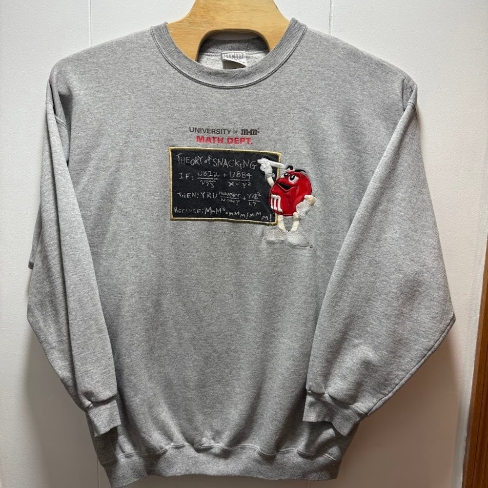 M&Ms World Las Vegas Math‎ Dept Theory of Snacking Sweatshirt Mens 2XL Vintage